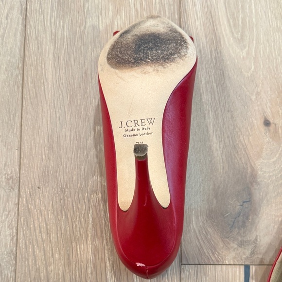 J. Crew Red Pointed-Toe Bow Pumps - Picture 4 of 5